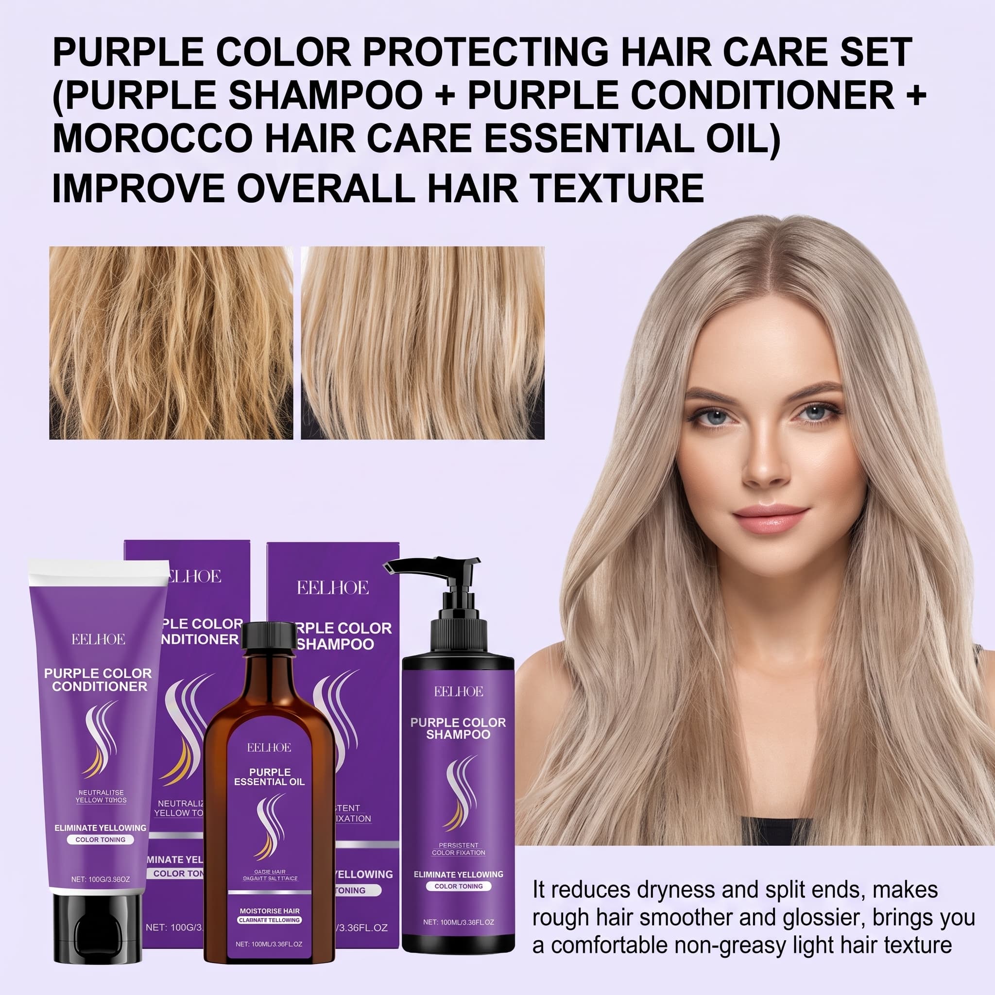 Purple Shampoo Set With Condit - Hair Care Color ulasan dan harga