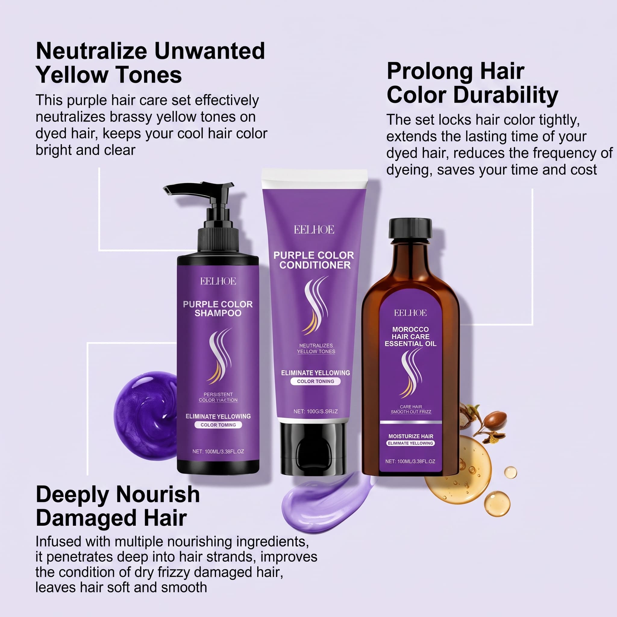 Purple Shampoo Set With Condit - Hair Care Color ulasan dan harga