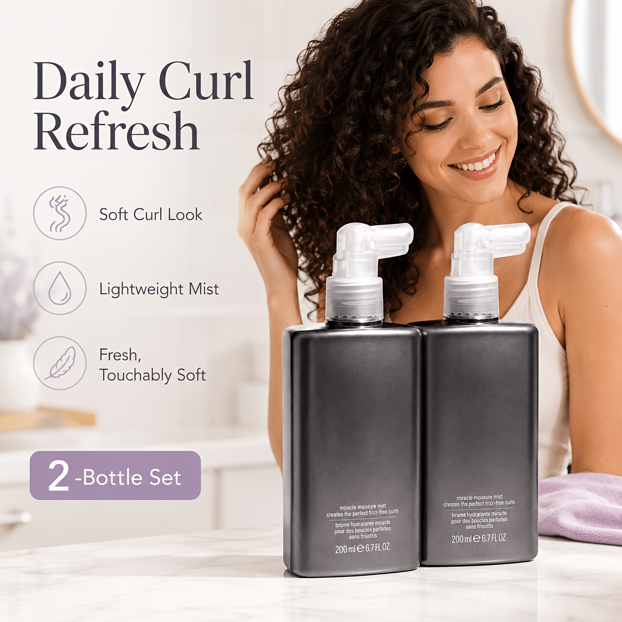 Curl Care Moisture Spray, Ligh - Hair Care For Wavy Hair ulasan dan harga