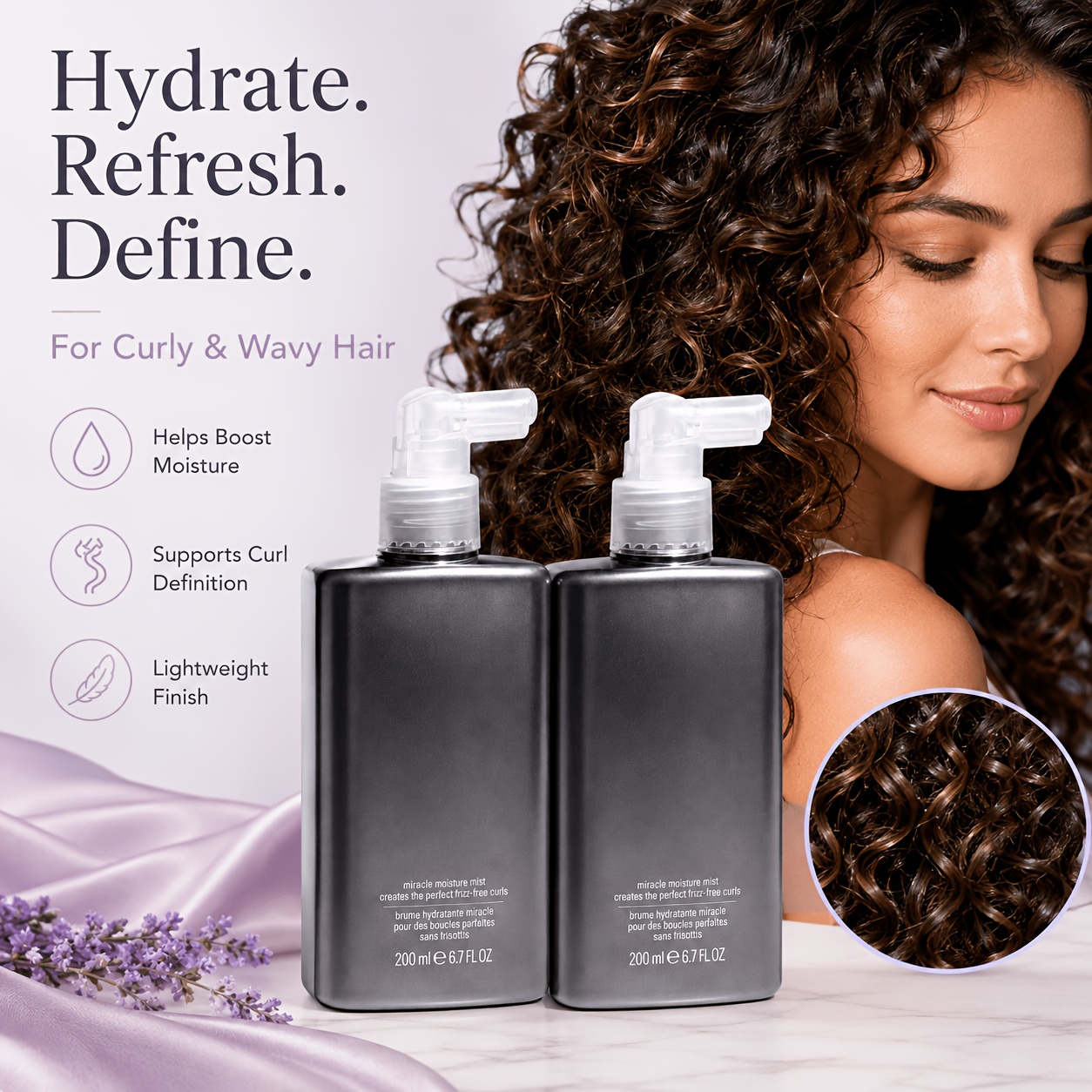 Curl Care Moisture Spray, Ligh - Hair Care For Wavy Hair ulasan dan harga
