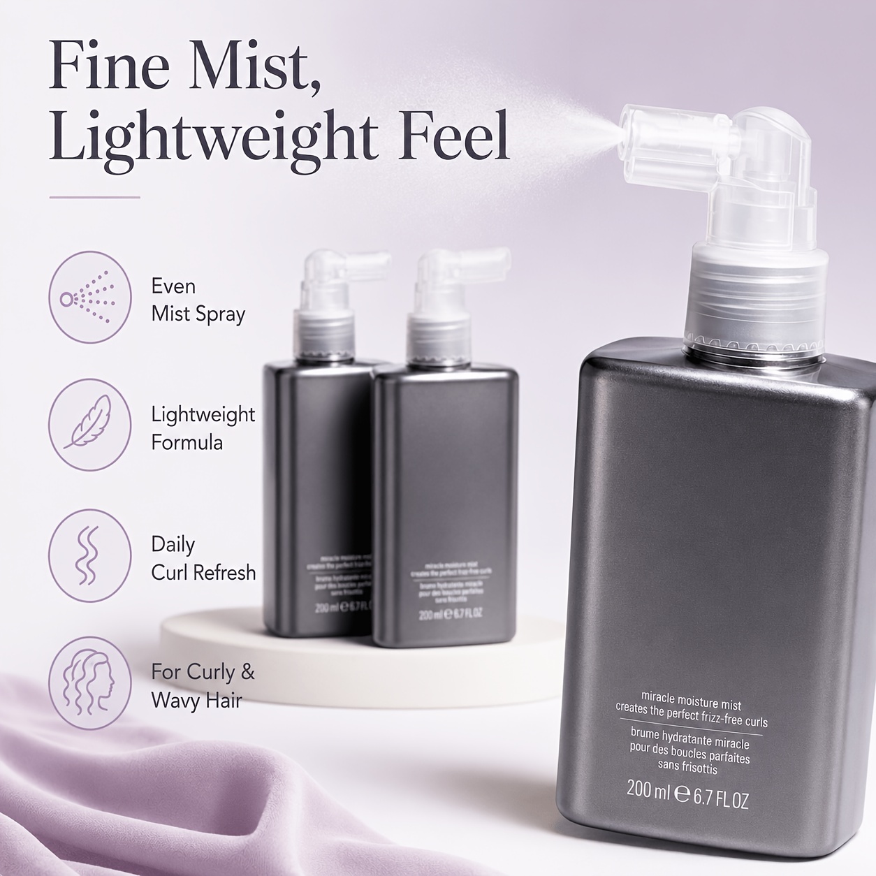 Curl Care Moisture Spray, Ligh - Hair Care For Wavy Hair ulasan dan harga