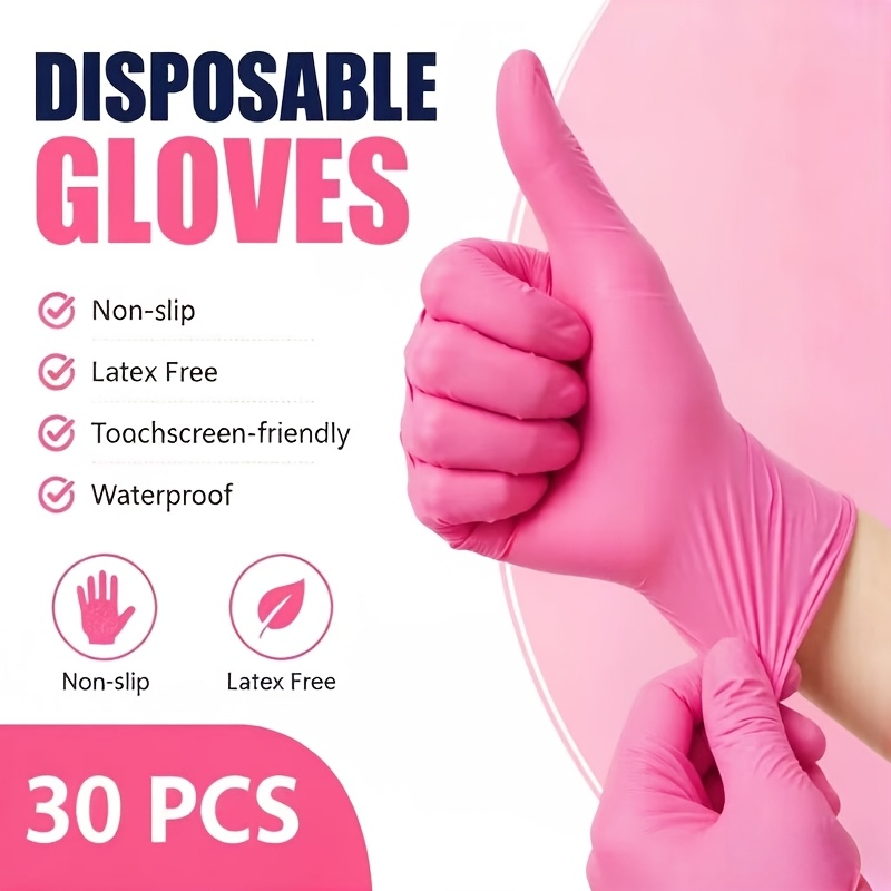 Pink Disposable Nitrile Gloves - Hair Care Works ulasan dan harga