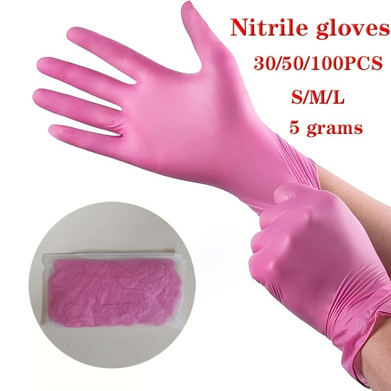 Pink Disposable Nitrile Gloves - Hair Care Works ulasan dan harga