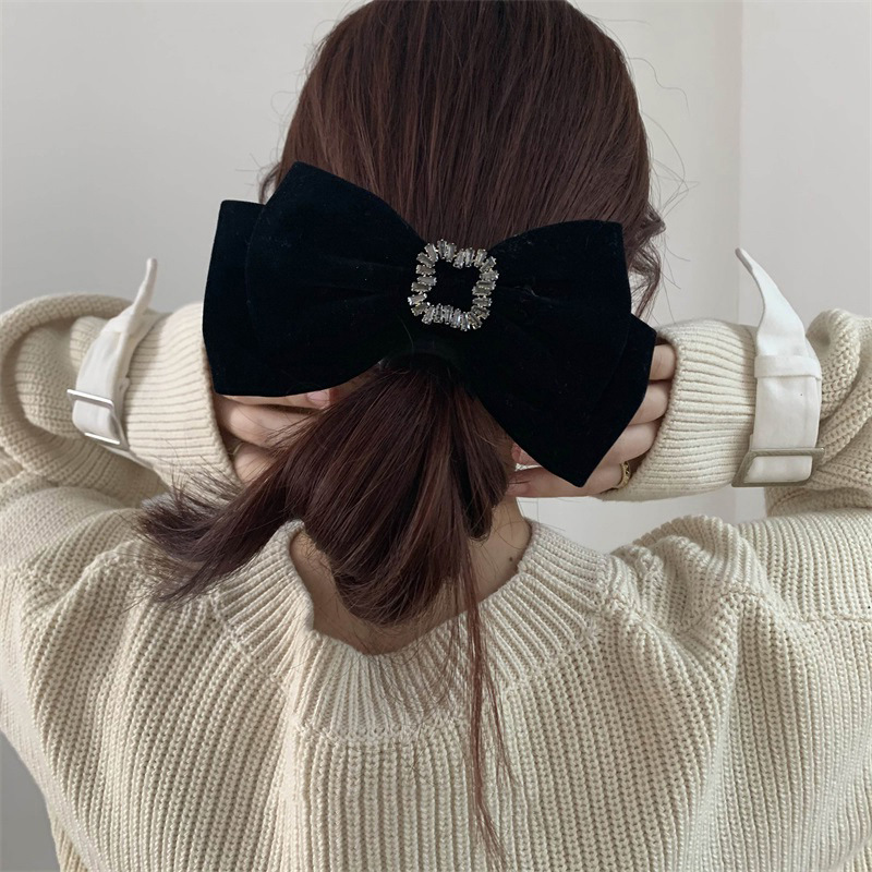 Brand New Black Velvet Big Bow - Hair Care Luxury Brands ulasan dan harga