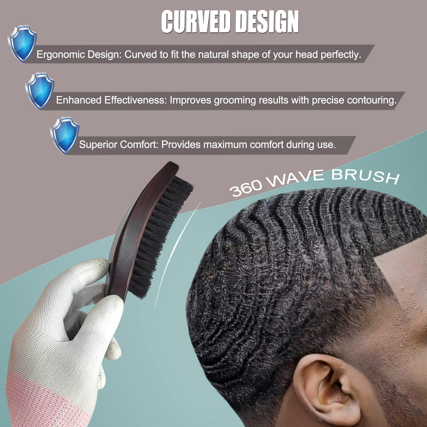 Gracemen 360 Wave Brush Curved - Hair Care For Men ulasan dan harga