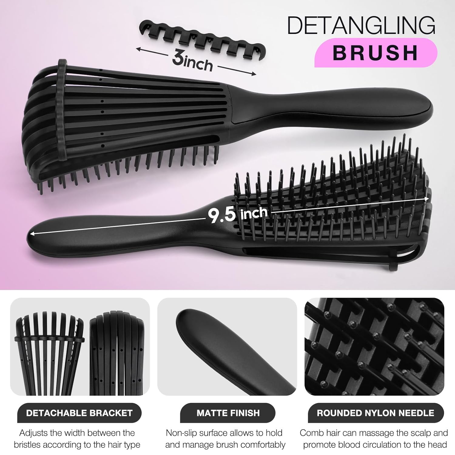 Detangling Brush Set with Spra - Hair Care For Wavy Hair ulasan dan harga